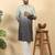 ombre printed mandarin collar straight black kurta 