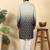ombre printed mandarin collar straight black kurta 