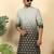ombre printed mandarin collar straight black kurta 