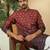 ombre printed mandarin collar straight maroon kurta 