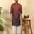 ombre printed mandarin collar straight maroon kurta 