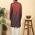 ombre printed mandarin collar straight maroon kurta 