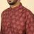 ombre printed mandarin collar straight maroon kurta 