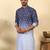 ombre printed mandarin collar straight purple kurta 