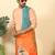 abstract printed mandarin collar long sleeve straight beige kurta