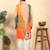 abstract printed mandarin collar long sleeve straight beige kurta