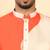 abstract printed mandarin collar long sleeve straight orange kurta