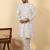 white cotton abstract thread work embroidered kurta