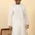 white cotton abstract thread work embroidered kurta