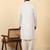 white cotton abstract thread work embroidered kurta