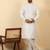 white cotton abstract thread work embroidered kurta