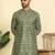 cotton blend ethnic motifs printed green kurta