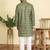 cotton blend ethnic motifs printed green kurta