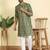 cotton blend ethnic motifs printed green kurta