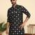 cotton silk printed black knee length kurta