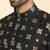 cotton silk printed black knee length kurta