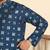 cotton silk printed blue knee length kurta