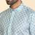 cotton blend leaf prints blue knee length kurta