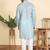 cotton blend leaf prints blue knee length kurta