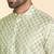 cotton blend leaf prints green knee length kurta