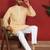 cotton blend leaf prints yellow knee length kurta
