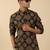 cotton black ajrakh ethnic printed short kurta