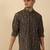  cotton black ajrakh floral printed short kurta