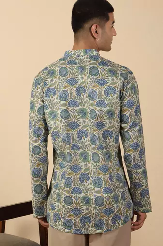   cotton jaipuri floral printed short kurta