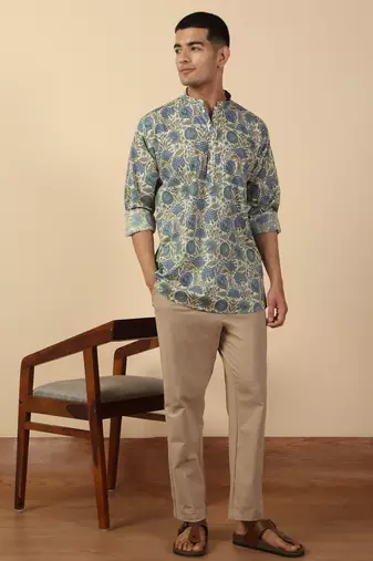   cotton jaipuri floral printed short kurta