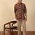   cotton ajrakh inspired paisley printed rust short kurta