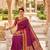 Magenta soft  silk with zari weaving chex &  rich pallu with contrast silk blouse