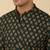   cotton jaipuri booti printed green short kurta