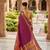 Magenta soft  silk with zari weaving chex &  rich pallu with contrast silk blouse