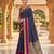 Navy blue soft  silk with zari weaving chex &  rich pallu with contrast silk blouse