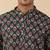   cotton kantha work printed short kurta – navy blue