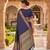 Navy blue soft  silk with zari weaving chex &  rich pallu with contrast silk blouse