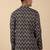   cotton kantha work printed short kurta – navy blue