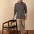   cotton kantha work printed short kurta – navy blue