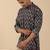   cotton kantha work printed short kurta – navy blue