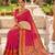 Rani pink soft  silk with zari weaving chex &  rich pallu with contrast silk blouse