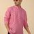   cotton kantha work printed pink short kurta 