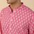   cotton kantha work printed pink short kurta 