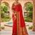 Red soft  silk with zari weaving chex &  rich pallu with contrast silk blouse