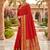 Red soft  silk with zari weaving chex &  rich pallu with contrast silk blouse