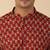 floral printed jaipuri  cotton red short kurta