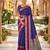 Royal blue soft  silk with zari weaving chex &  rich pallu with contrast silk blouse