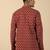 floral printed jaipuri  cotton red short kurta