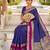 Royal blue soft  silk with zari weaving chex &  rich pallu with contrast silk blouse
