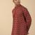 floral printed jaipuri  cotton red short kurta
