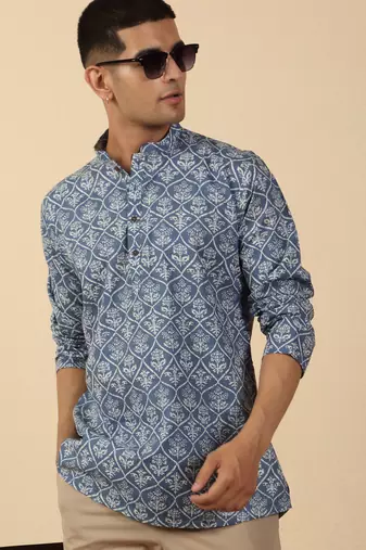  cotton jaipuri floral printed short kurta